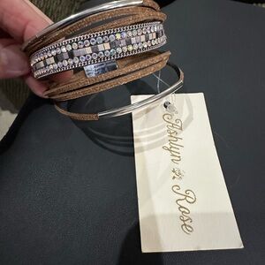 Ashlyn Rose Brown and Silver Bracelet